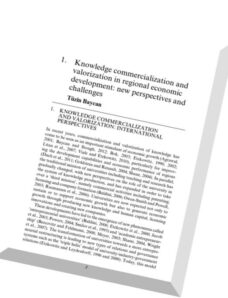 Knowledge Commercialization and Valorization in Regional Economic Development