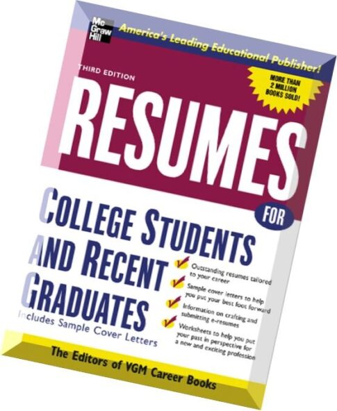 Resumes for College Students and Recent Graduates by Editors of VGM