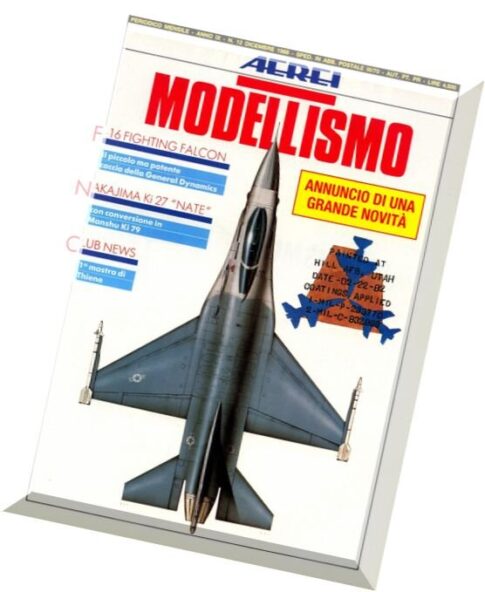 Aerei Modellismo – 1988-12 – F-16, Nakajima Ki-27 Nate