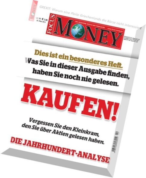 Focus Money Finanzmagazin N 14, 25 Marz 2015