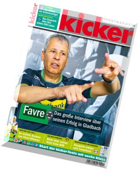Kicker Sportmagazin — Nr.58, 13 Juli 2015