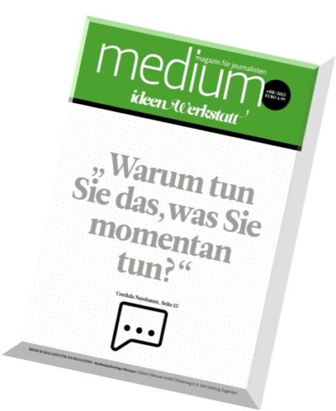 medium magazin — August 2015
