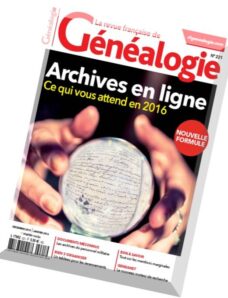 La Revue Francaise de Genealogie – N 221, Decembre 2015 – Janvier 2016