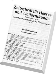 Zeitschrift fur Heeres- und Uniformkunde — N 157-161, 1958