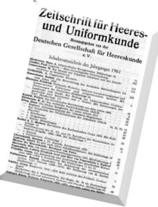 Zeitschrift – fur Heeres – und Uniformkunde N 173-178 1961