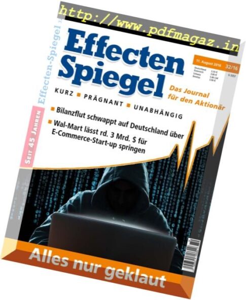 Effecten Spiegel – 11 August 2016