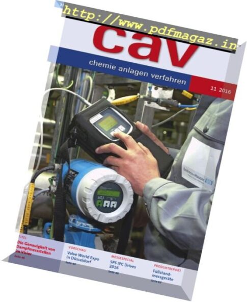 CAV Chemie Anlagen Verfahren — Nr.11, 2016