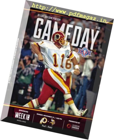 Gameday Magazine — 2016 Washington Redskins