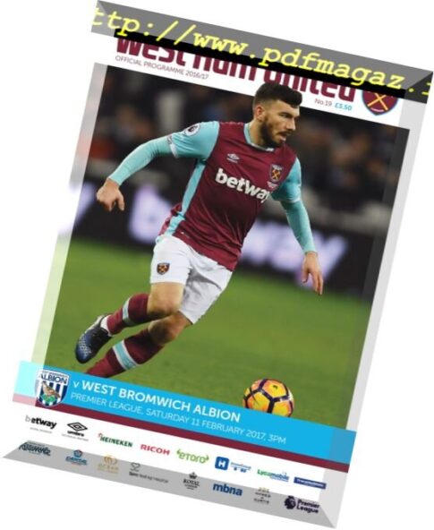 West Ham United v West Bromwich Albion – 11 February 2017