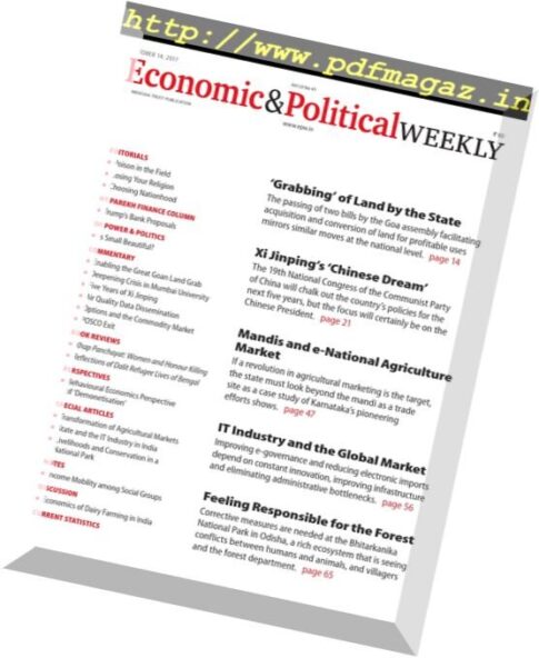 Economic & Political Weekly — 14 October 2017