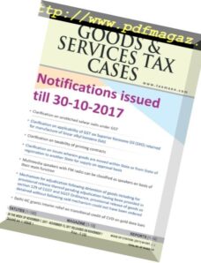 Goods & Services Tax Cases – 7 November 2017