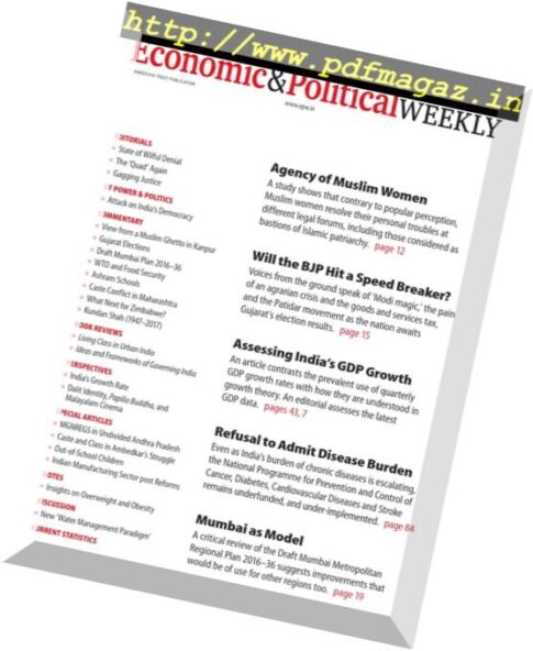 Economic & Political Weekly – 11 December 2017