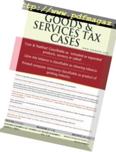 Goods & Services Tax Cases – 12 December 2017