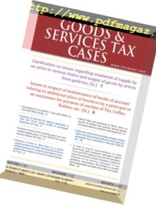 Goods & Services Tax Cases – 2 January 2018