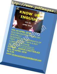 Know Ur English – April 2018