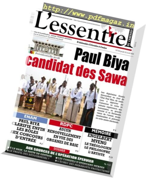 L’essentiel du Cameroun — 12 avril 2018