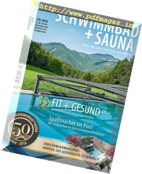 Schwimmbad + Sauna – Juli-August 2018