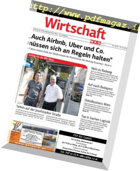 Wiener Wirtschaft — 16 August 2018