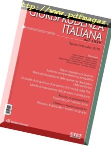 Giurisprudenza Italiana – Agosto-Settembre 2018