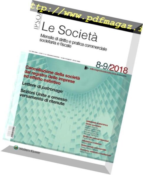 Le Societa — Agosto-Settembre 2018