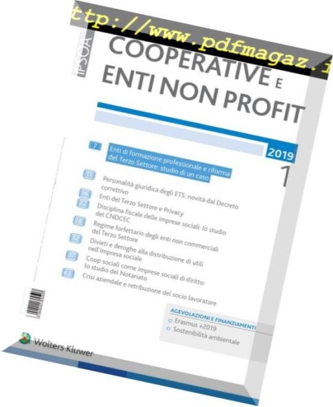 Cooperative e enti non profit – Gennaio 2019