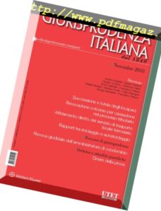 Giurisprudenza Italiana – Novembre 2018