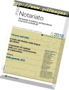 Notariato — Dicembre 2018