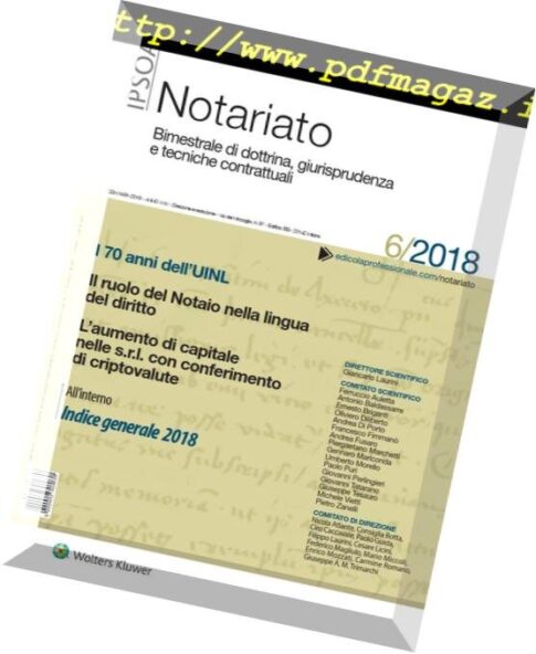 Notariato — Dicembre 2018