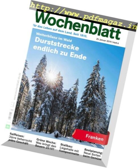 Bayerisches Landwirtschaftliches Wochenblatt Franken – 24 Januar 2019