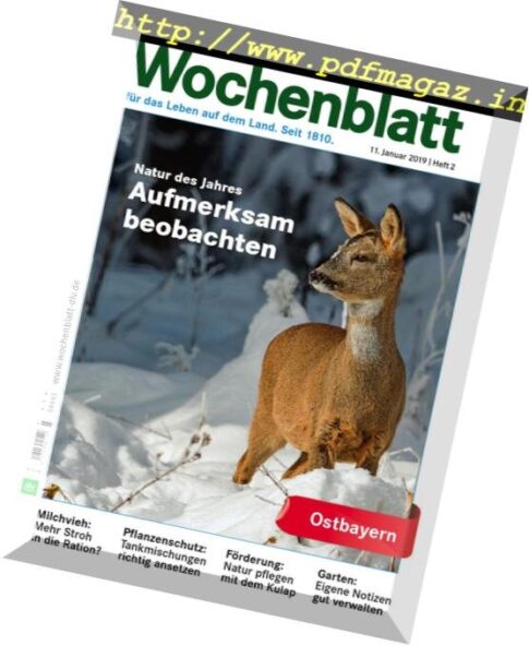 Bayerisches Landwirtschaftliches Wochenblatt Ostbayern — 10 Januar 2019