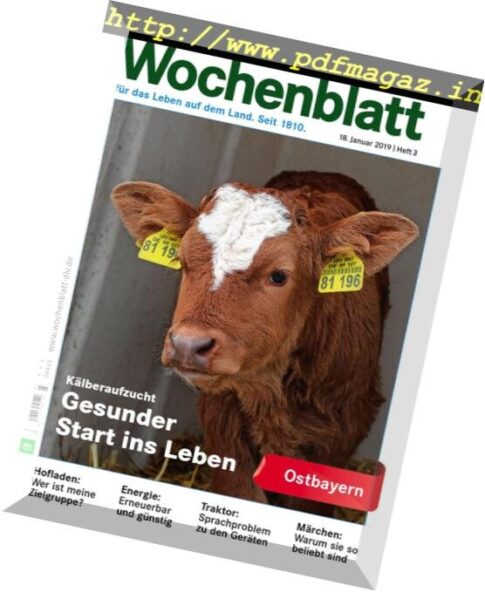 Bayerisches Landwirtschaftliches Wochenblatt Ostbayern – 17 Januar 2019