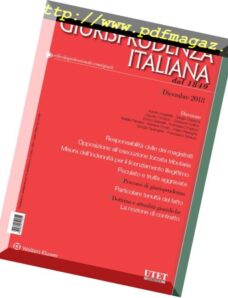 Giurisprudenza Italiana – Dicembre 2018