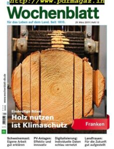 Bayerisches Landwirtschaftliches Wochenblatt Franken — 28 Marz 2019