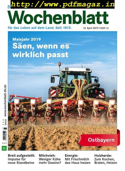 Bayerisches Landwirtschaftliches Wochenblatt Ostbayern — 11 April 2019