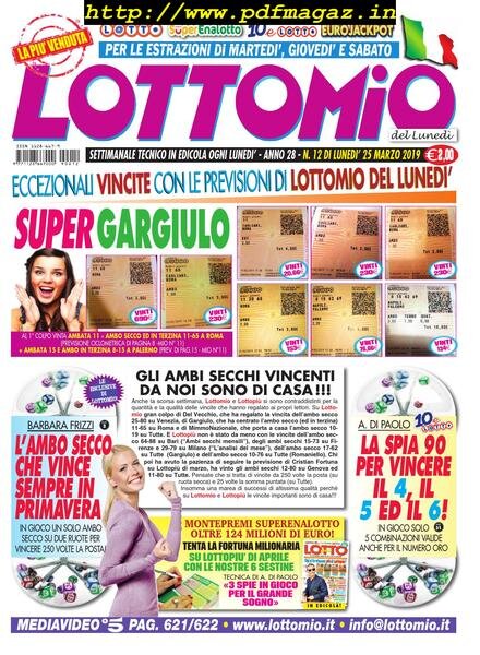 Lottomio del Lunedi – 25 Marzo 2019