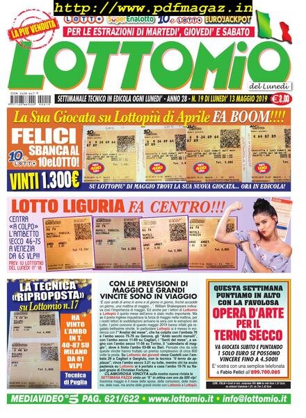 Lottomio del Lunedi — 13 Maggio 2019