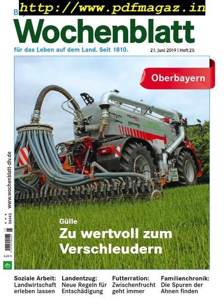 Bayerisches Landwirtschaftliches Wochenblatt Oberbayern – 19 Juni 2019