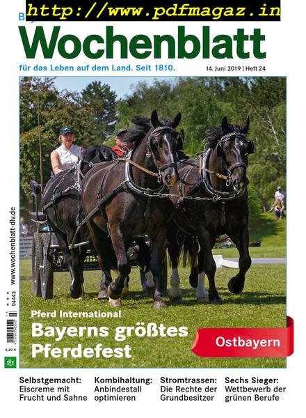 Bayerisches Landwirtschaftliches Wochenblatt Ostbayern — 13 Juni 2019