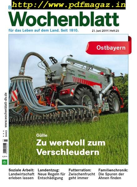 Bayerisches Landwirtschaftliches Wochenblatt Ostbayern — 19 Juni 2019
