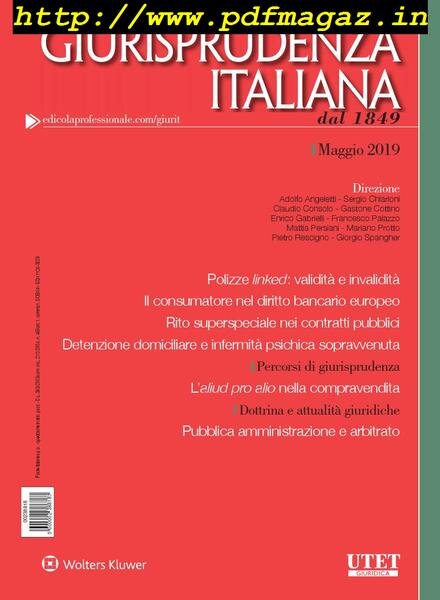 Giurisprudenza Italiana – Maggio 2019