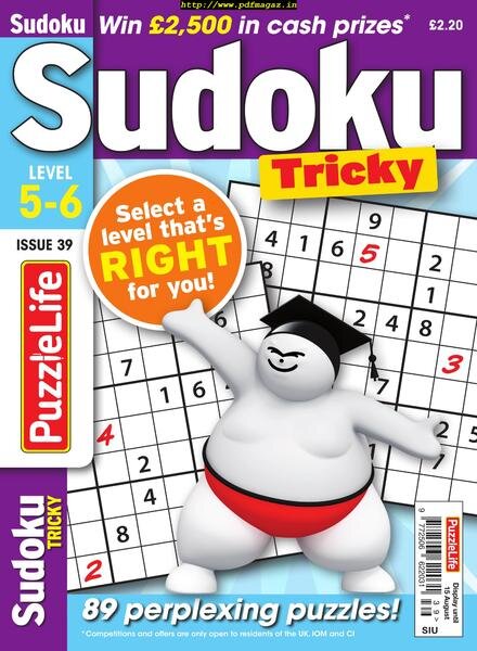 PuzzleLife Sudoku Tricky – July 2019