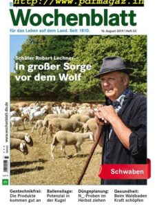 Bayerisches Landwirtschaftliches Wochenblatt Schwaben – 14 August 2019