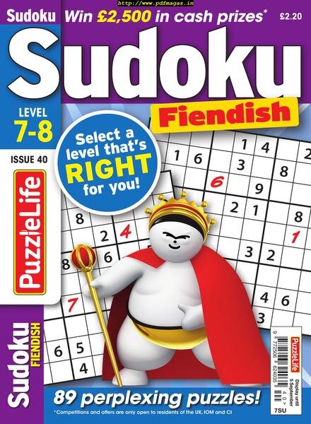 PuzzleLife Sudoku Fiendish – 01 August 2019