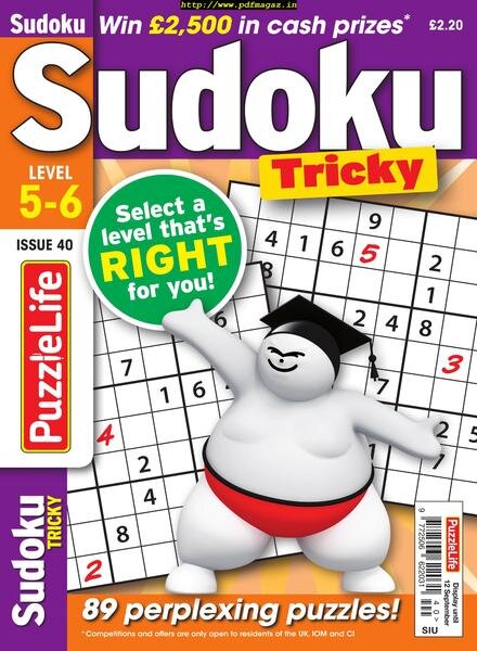 PuzzleLife Sudoku Tricky — August 2019