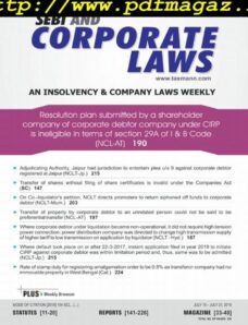 SEBI and Corporate Laws – July 15, 2019