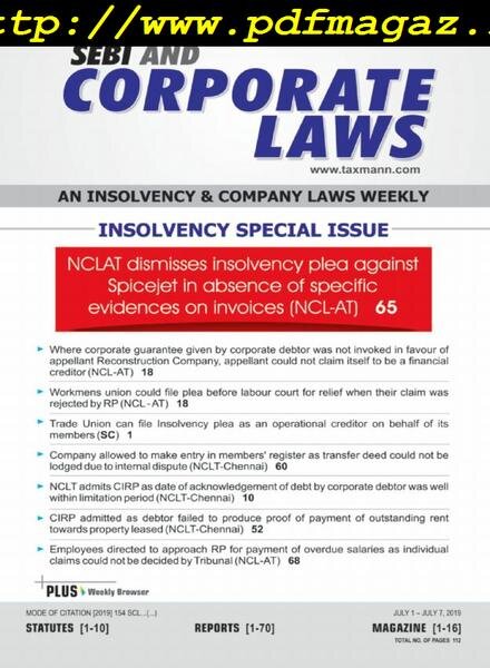 SEBI and Corporate Laws — July 2019