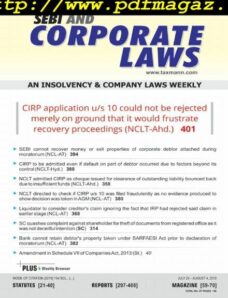 SEBI and Corporate Laws — July 29, 2019