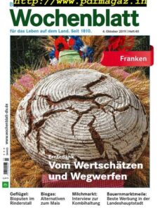 Bayerisches Landwirtschaftliches Wochenblatt Franken – 02 Oktober 2019