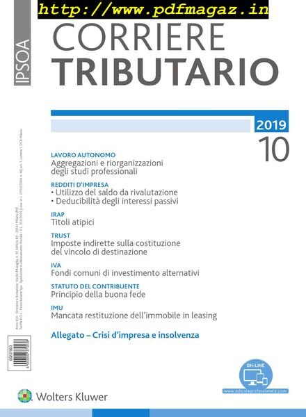 Corriere Tributario – Ottobre 2019