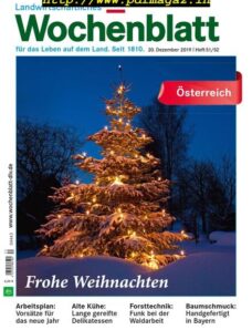 Bayerisches Landwirtschaftliches Wochenblatt Oesterreich – 19 Dezember 2019